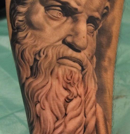 xavi garcia boix tattoo retrato realismo portrait realism tatuaje valencia diversos random-Moses-moises cristianismo cristianism sculpture escultura