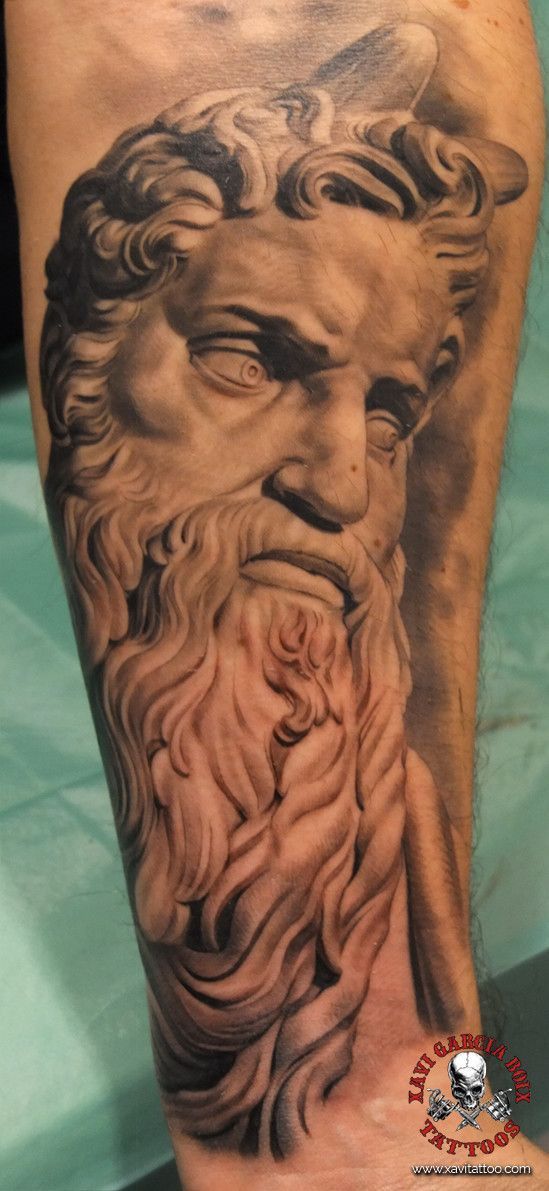 xavi garcia boix tattoo retrato realismo portrait realism tatuaje valencia diversos random-Moses-moises cristianismo cristianism sculpture escultura