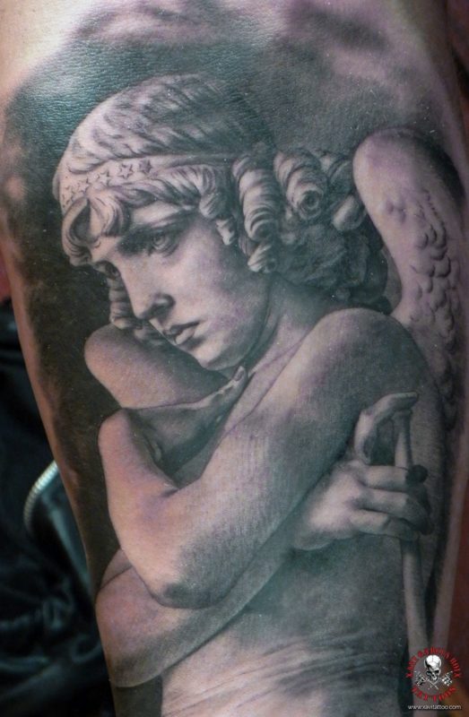 xavi garcia boix tattoo retrato realismo portrait realism tatuaje valencia diversos random angel-01 sculpture escultura