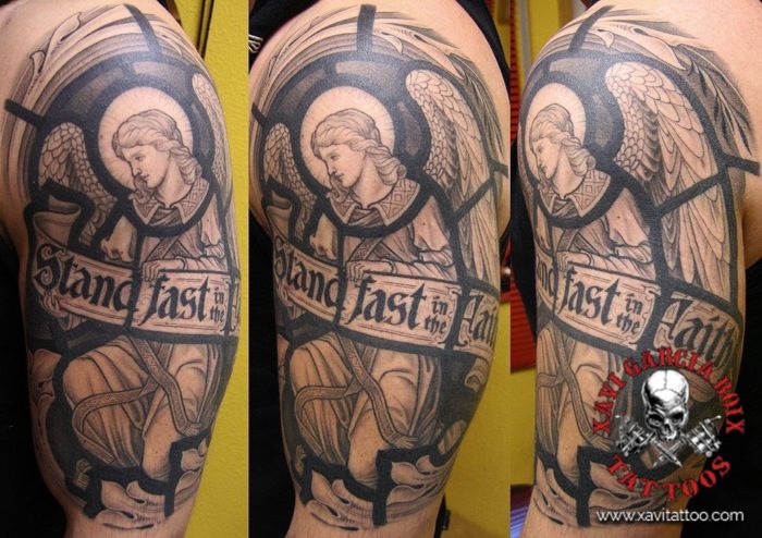 xavi garcia boix tattoo retrato realismo portrait realism tatuaje valencia diversos random angel vidriera