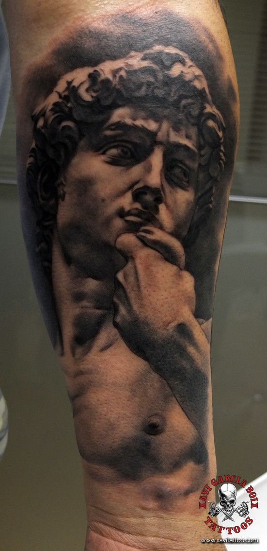 xavi garcia boix tattoo retrato realismo portrait realism tatuaje valencia diversos random david miguel angel-01 sculpture escultura