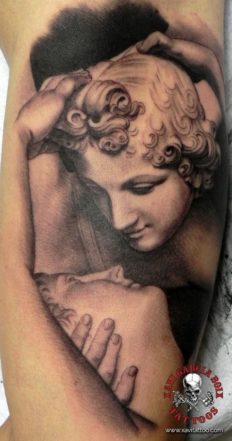 xavi garcia boix tattoo retrato realismo portrait realism tatuaje valencia diversos random erosetpsiche sculpture escultura