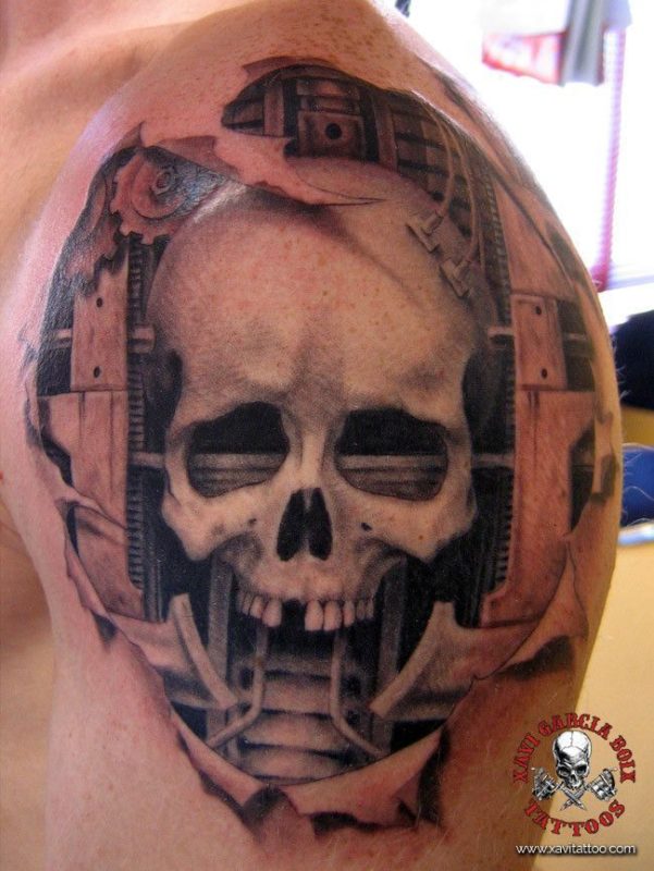 xavi garcia boix tattoo retrato realismo portrait realism tatuaje valencia diversos random gigger skull1