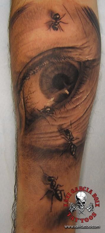 xavi garcia boix tattoo retrato realismo portrait realism tatuaje valencia diversos random hormigas ants