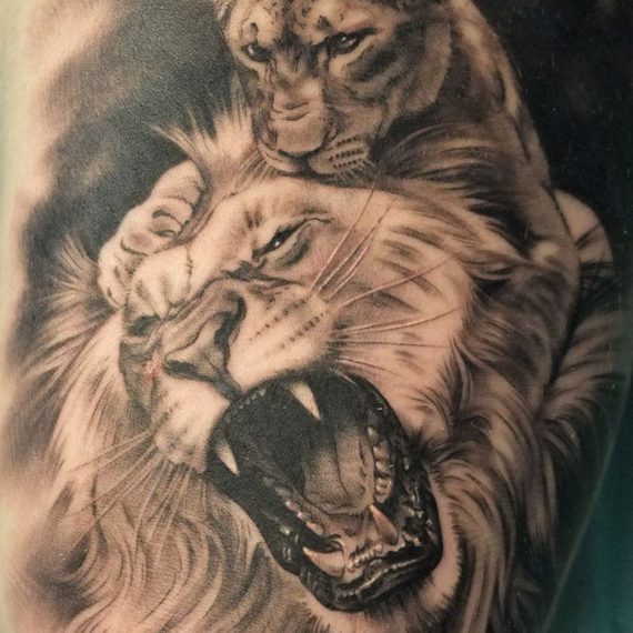 xavi garcia boix tattoo retrato realismo portrait realism tatuaje valencia diversos random leon-y-cachorro naturaleza animales nature animals