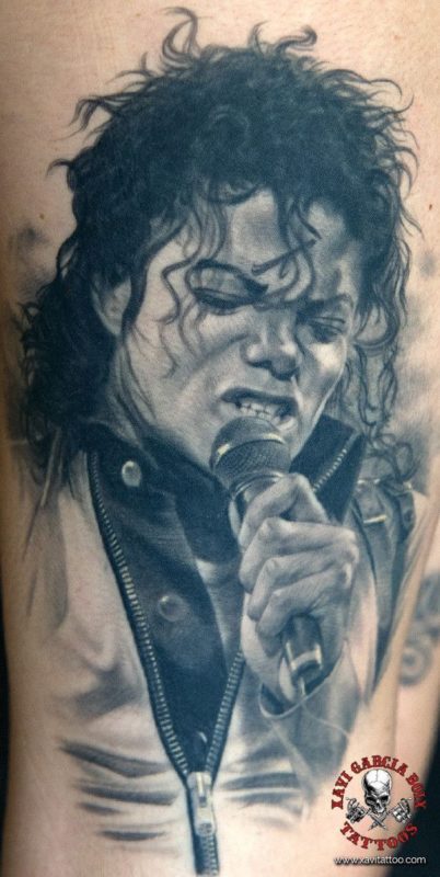 xavi garcia boix tattoo retrato realismo portrait realism tatuaje valencia tatuajes personajes famosos famous characters Michael jackson 06