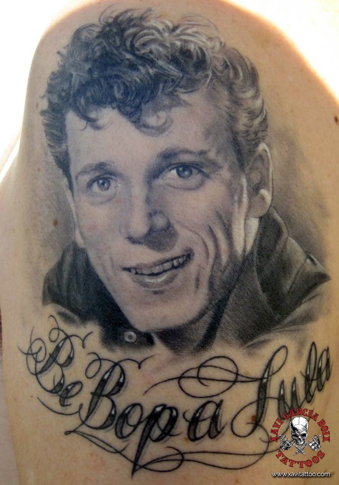 xavi garcia boix tattoo retrato realismo portrait realism tatuaje valencia tatuajes personajes famosos famous characters gene vincent