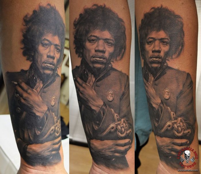 xavi garcia boix tattoo retrato realismo portrait realism tatuaje valencia tatuajes personajes famosos famous characters jimmy hendrix 04